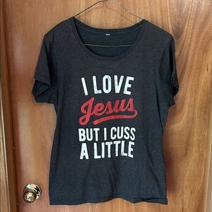 Women’s Gray Graphic I love Jesus T-Shirt